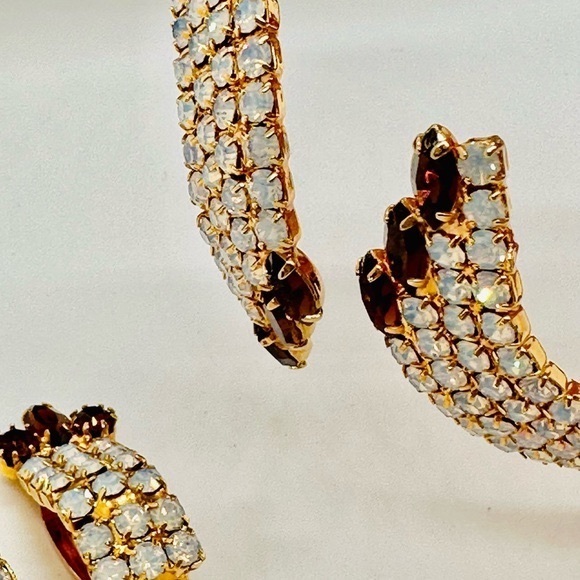 🔥 Vintage Gorgeous Deco Demi Parure Rhinestone Bracelet Set - Picture 12 of 14